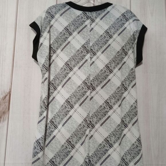 Diana Belle Shirt Ladies Extra Large Black White Short Sleeve - Picture 2 of 7
